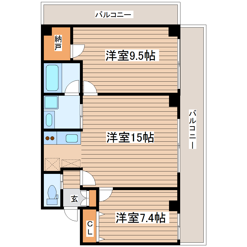 カスタリア榴ヶ岡の間取り