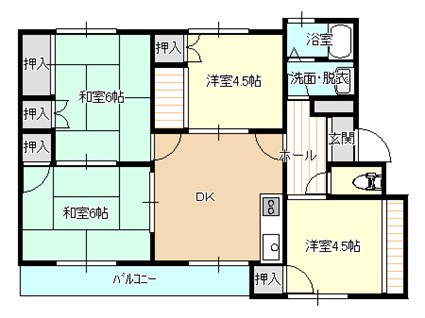 ハイツ・アーサー福庭の間取り