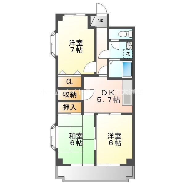 豊橋市大村町のマンションの間取り