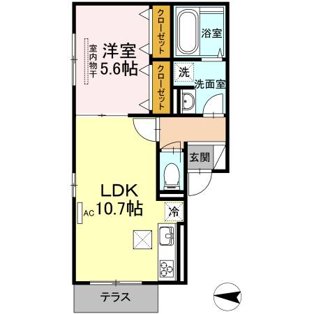 セシールカニハラ12-18の間取り