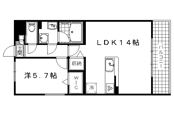 京都市左京区大菊町のマンションの間取り