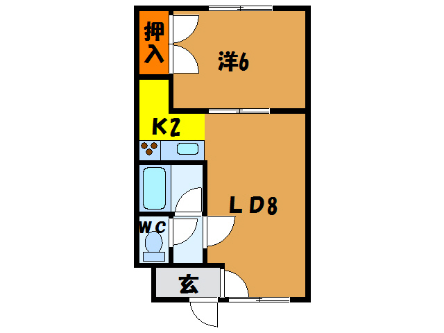 函館市青柳町のアパートの間取り