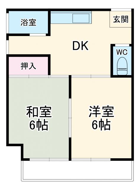 名古屋市中村区高道町のアパートの間取り