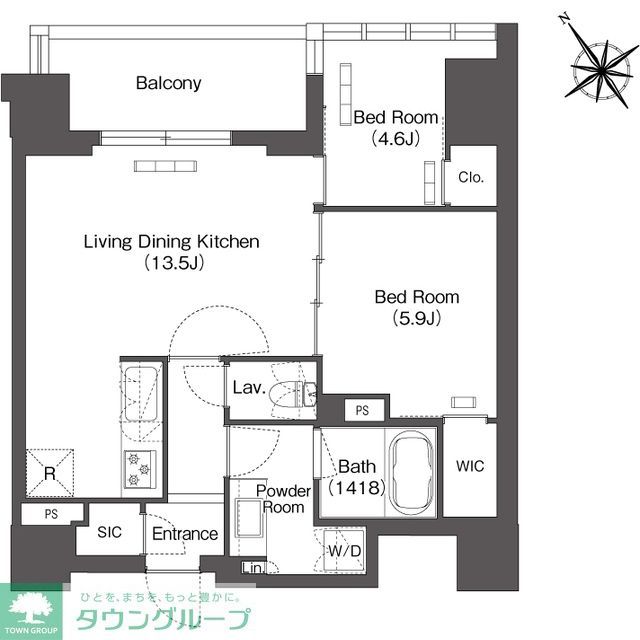 港区芝浦のマンションの間取り