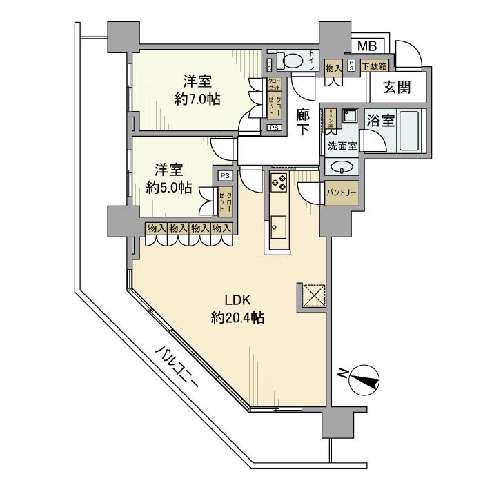 パークハウスさいたま新都心ＭＩＤ　ＴＯＷＥＲの間取り