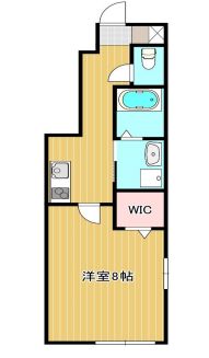 倉敷市中畝のアパートの間取り