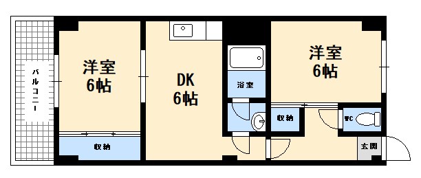 広島市西区南観音のマンションの間取り