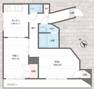 中野区弥生町のマンションの間取り