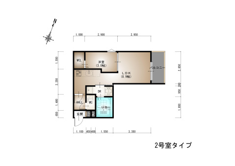 広島市安佐南区長束西のアパートの間取り