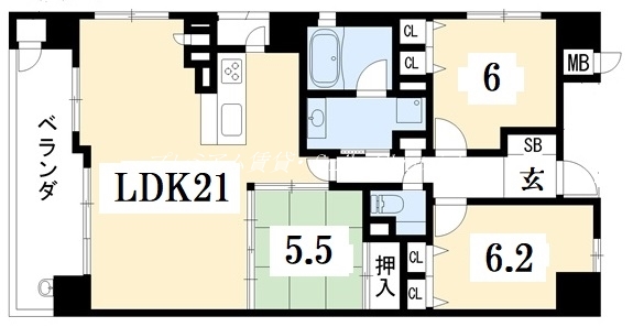 京都市上京区古木町のマンションの間取り