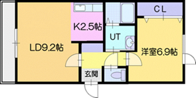 苫小牧市拓勇西町のアパートの間取り