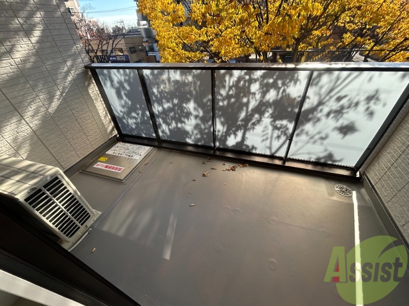 バルコニー　クローゼットを開けてみました。奥行きがあり広めですね。