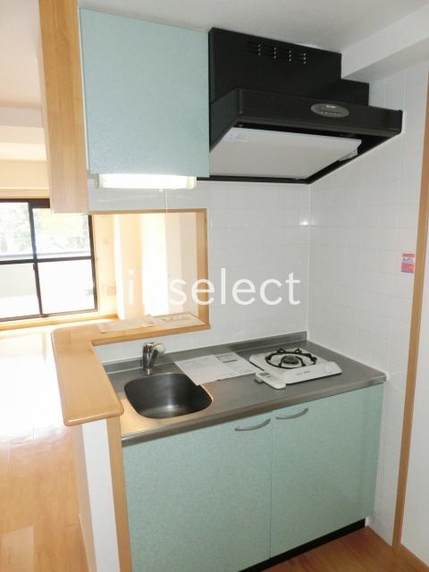 キッチン　１口ガスコンロ付きのカウンターキッチン