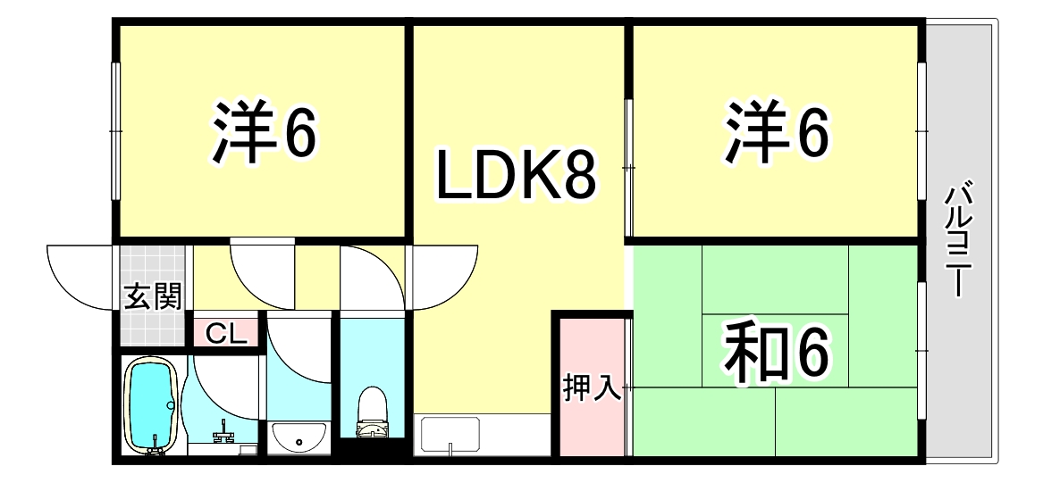 西明石コーポ5の間取り写真