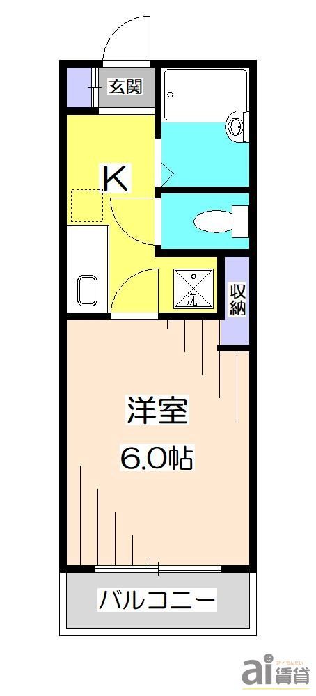 西武池袋線 小手指駅 徒歩4分 3階建 築33年の間取り写真