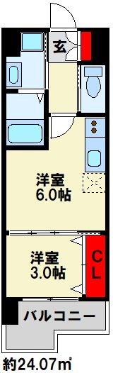 ＪＲ鹿児島本線 折尾駅 徒歩3分 14階建 築4年の間取り写真