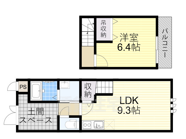 地下鉄御堂筋線 なかもず駅 徒歩7分 3階建 築14年の間取り写真