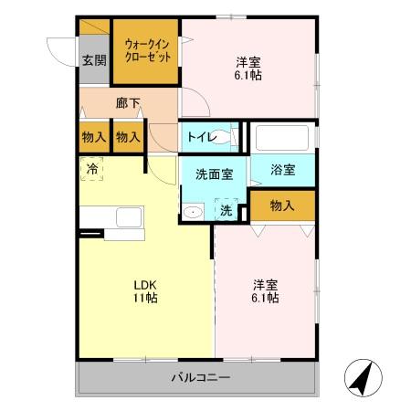 グリーンアレイＣＣの間取り