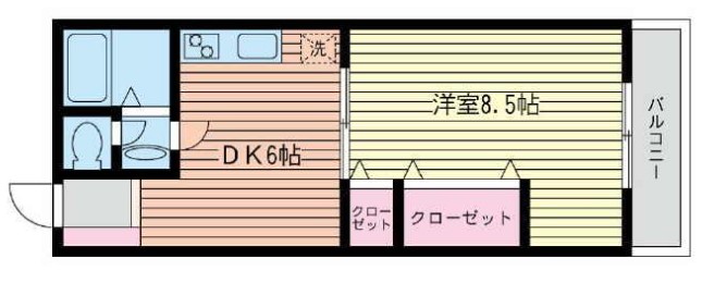 横浜市神奈川区三ツ沢下町のマンションの間取り