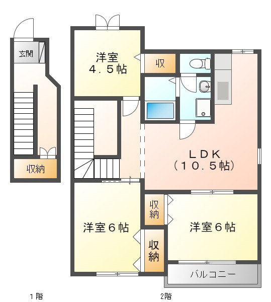 【ニューシティー宮城野 Ｃの間取り】