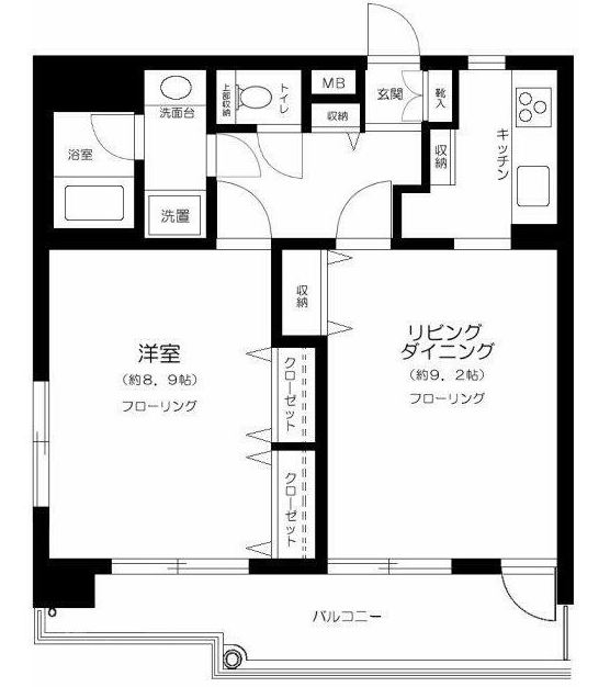 港区赤坂のマンションの間取り