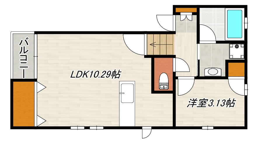 【鹿児島市坂之上のアパートの間取り】