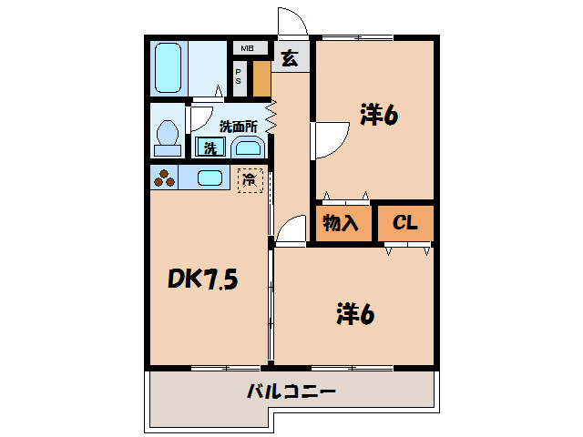 西尾市上町のアパートの間取り