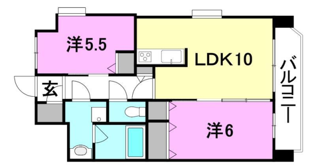 松山市勝山町のマンションの間取り