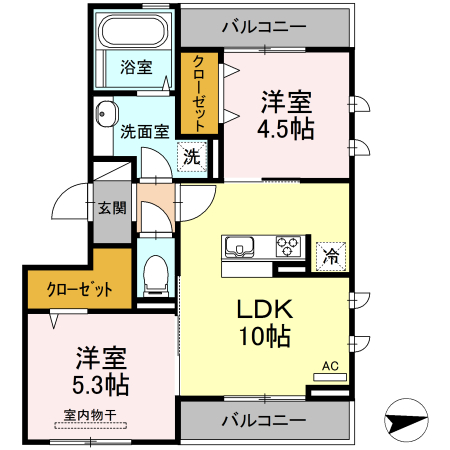 マイプレイス東照宮　Ｂの間取り