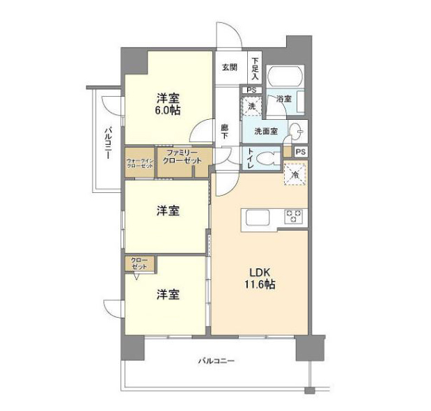 台東区東浅草のマンションの間取り