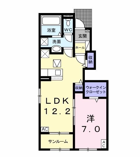 岐阜市柳津町高桑のアパートの間取り