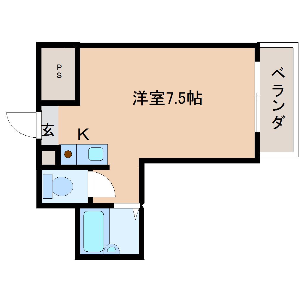 奈良市東紀寺町のマンションの間取り