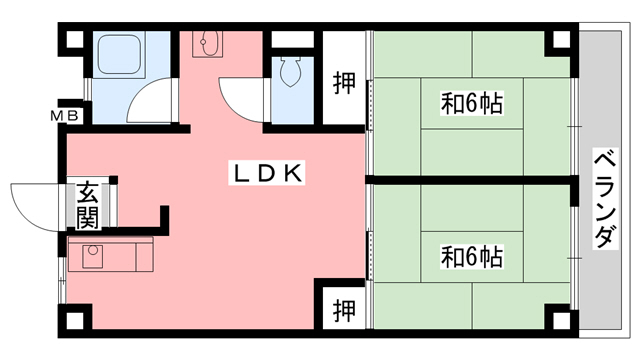 西宮市大屋町のマンションの間取り