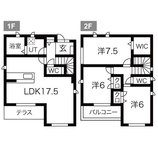 村上町戸建貸家の間取り