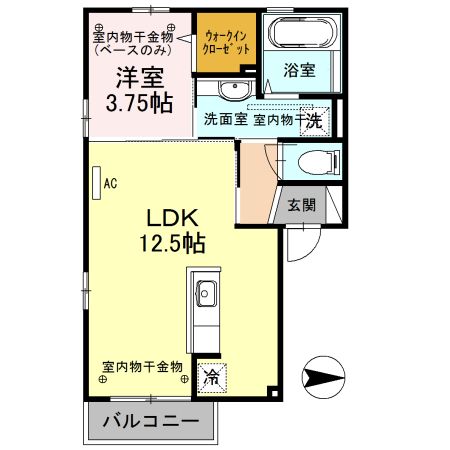 金沢市南四十万のアパートの間取り