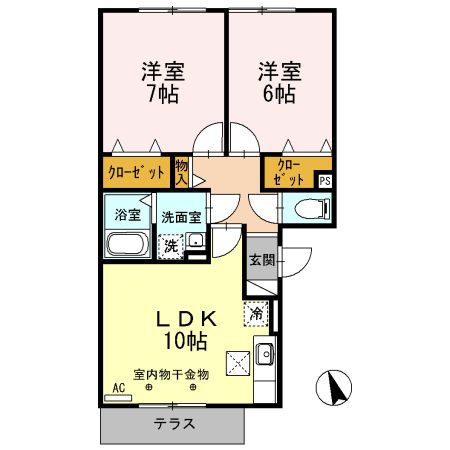 足立区江北のアパートの間取り