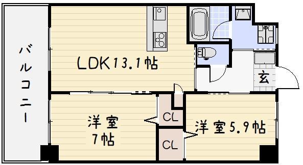 ウィングス三萩野の間取り