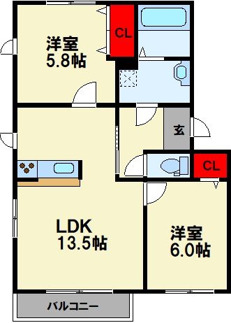 スーベニール A棟の間取り