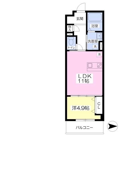 神戸市中央区脇浜町のマンションの間取り