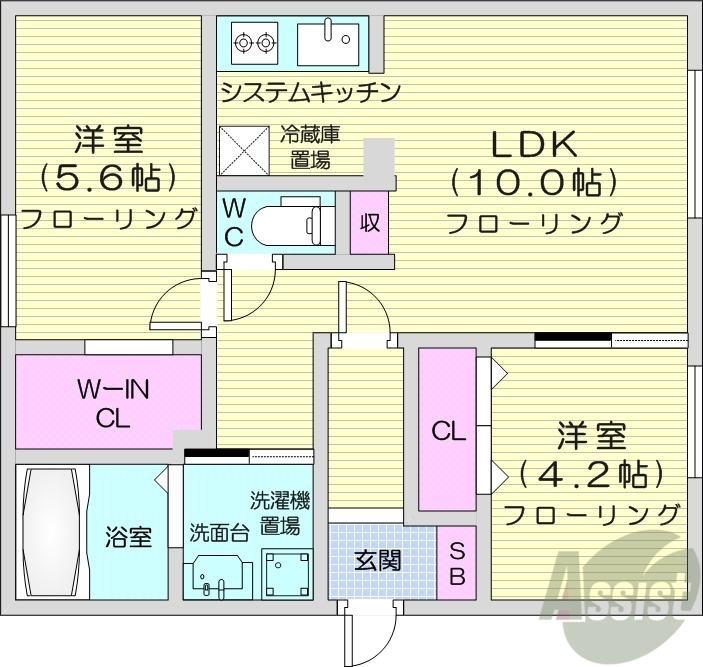 仮）北16東1MSの間取り