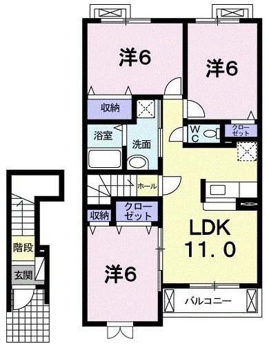 フローラ松ヶ崎の間取り