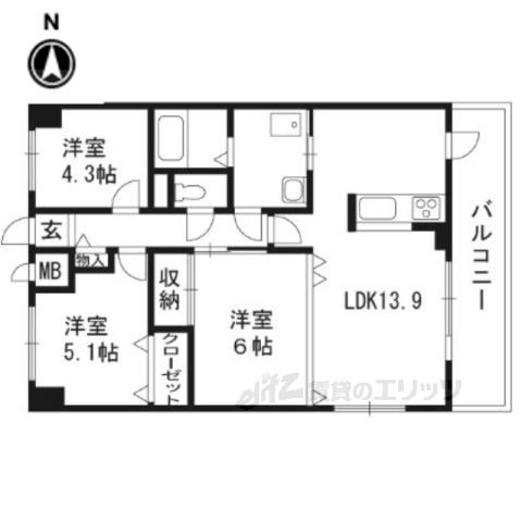 Ｍプラザ石山駅前の間取り