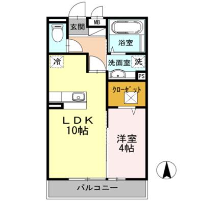 【八王子市北野町のアパートの間取り】