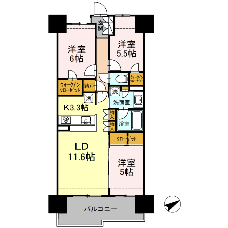 プレミスト高尾サクラシティ (1413)の間取り