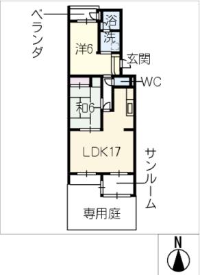 安城グランドハイツ西棟　１０７の間取り