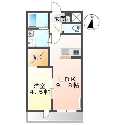 熊本市南区南高江のアパートの間取り