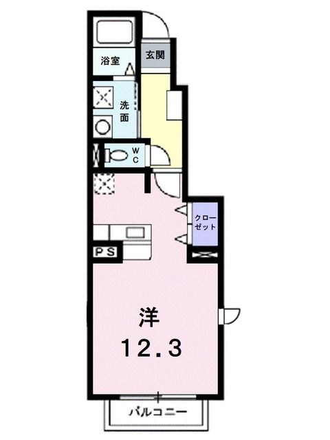 松山市中村のアパートの間取り