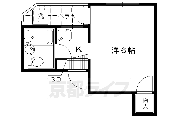 京都市上京区東今小路町のマンションの間取り