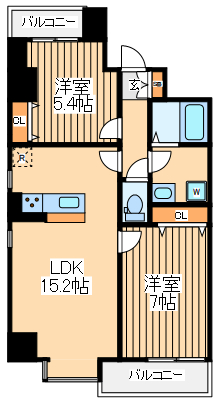 国立市東のマンションの間取り