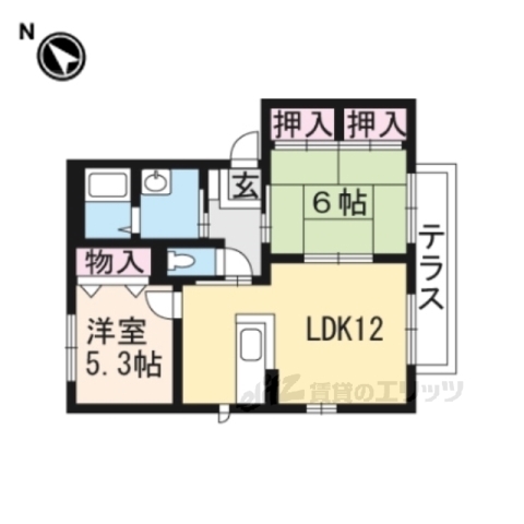 甲賀市水口町北泉のアパートの間取り